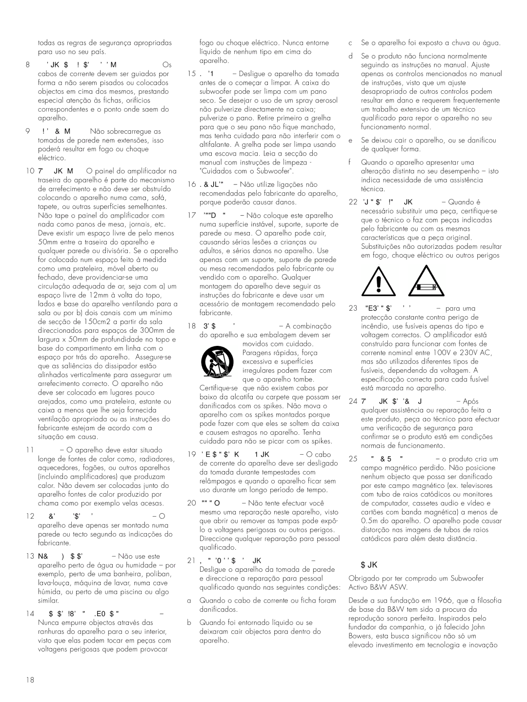 Bowers & Wilkins ASWCM owner manual Introdução 