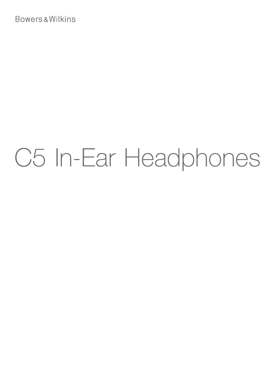 Bowers & Wilkins manual C5 In-EarHeadphones 