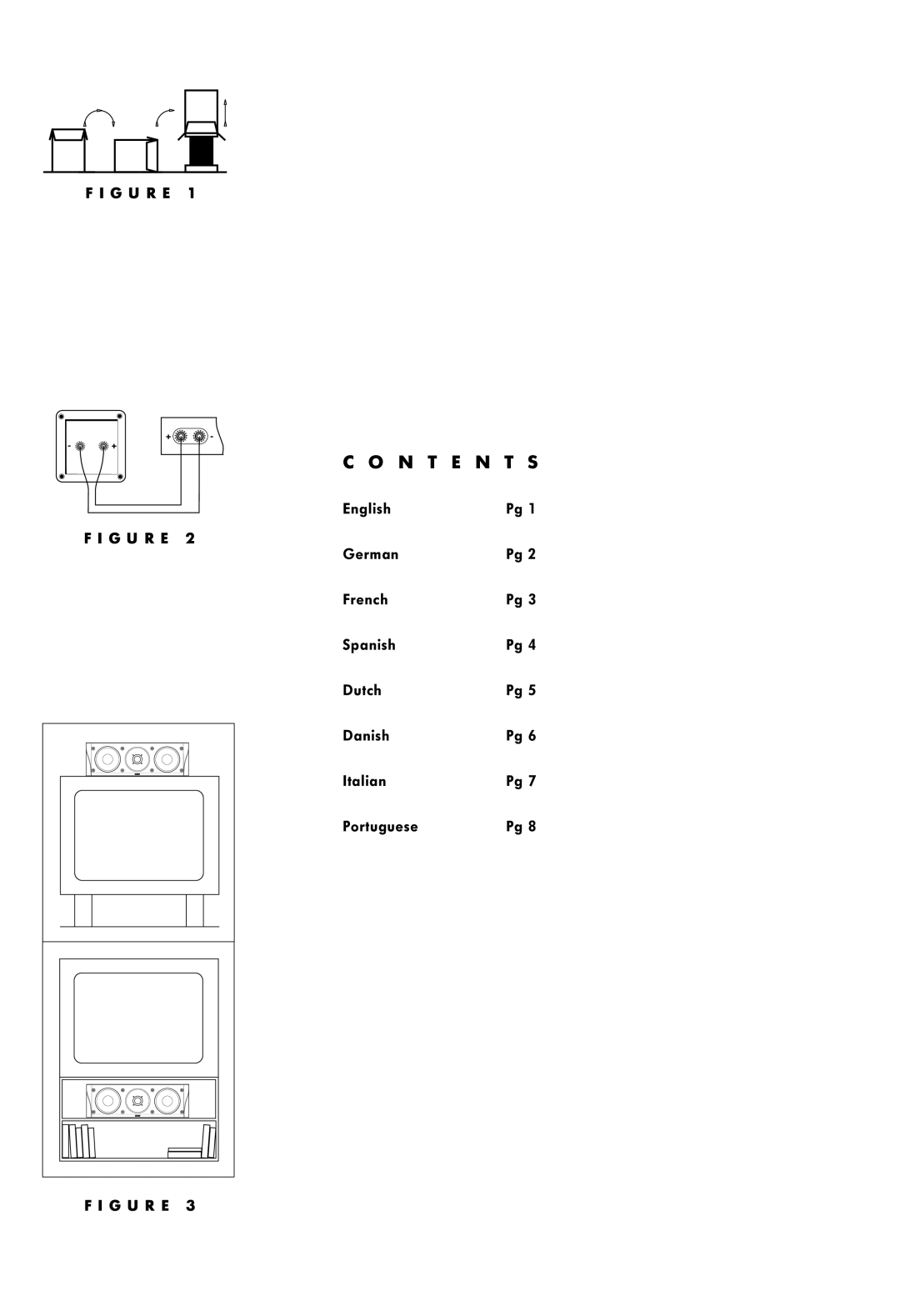 Bowers & Wilkins CC3 owner manual N T E N T S, G U R E 