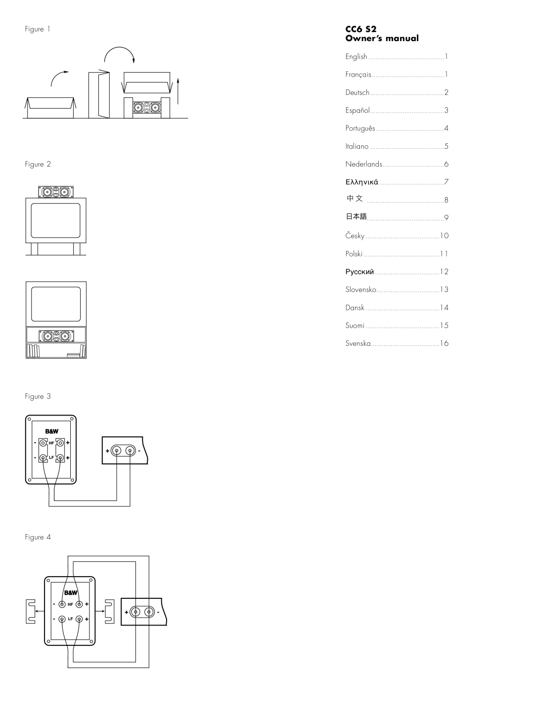 Bowers & Wilkins CC6 S2 owner manual 