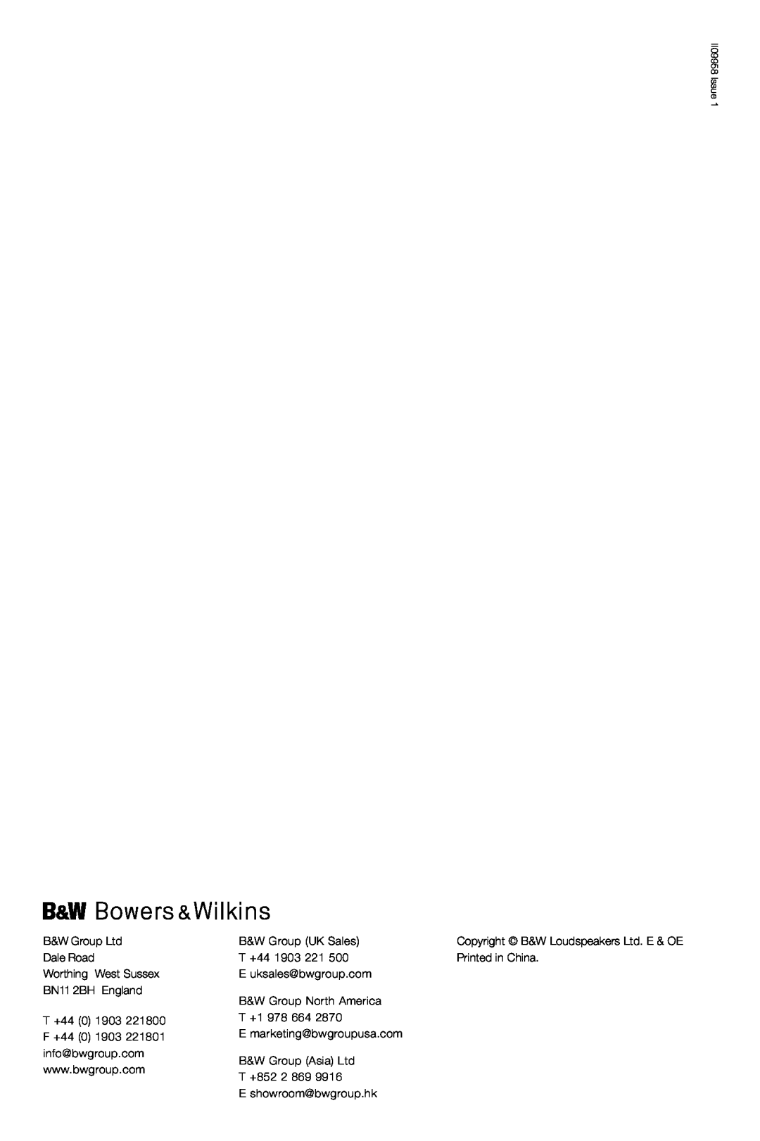 Bowers & Wilkins CCM-628 owner manual 