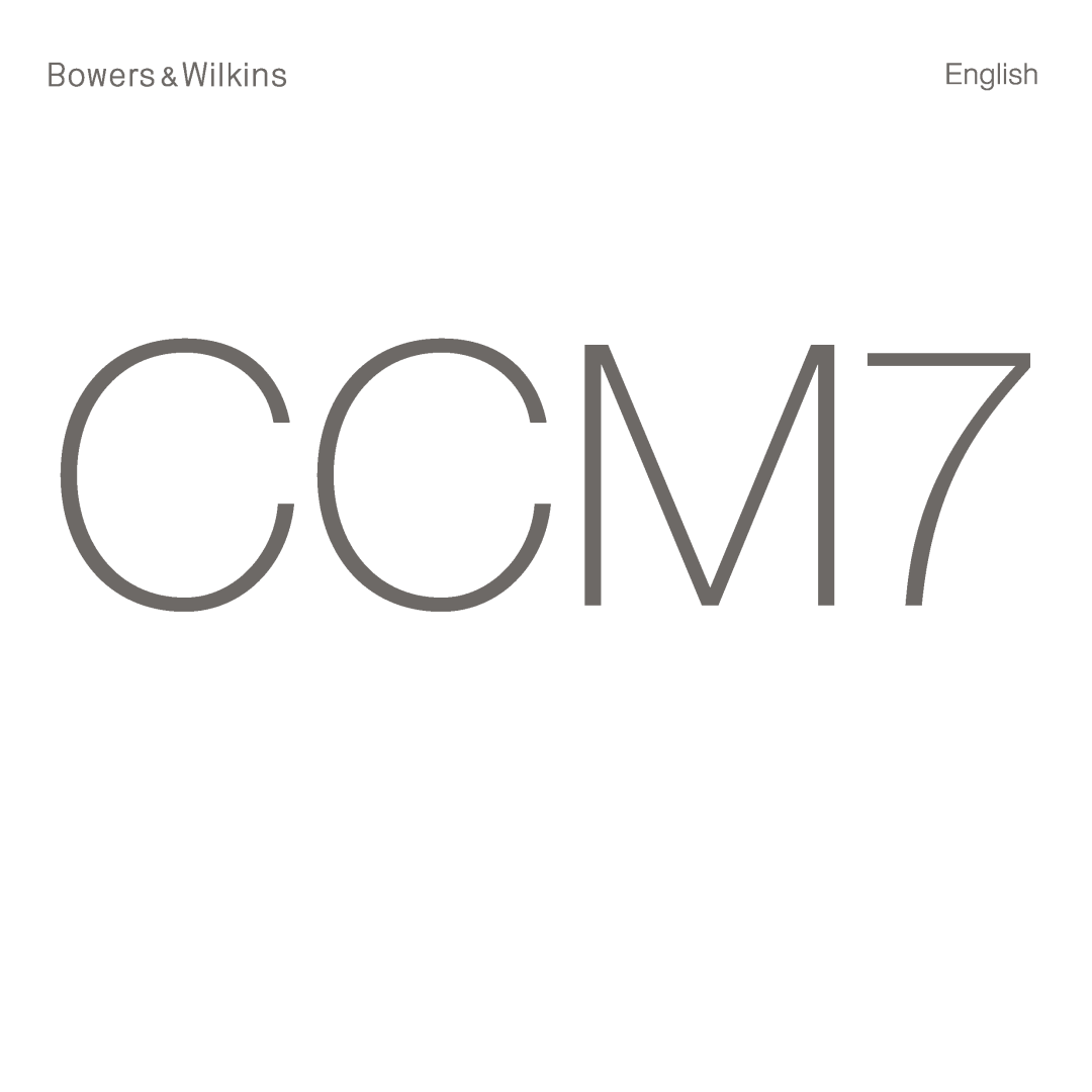 Bowers & Wilkins CCM7 manual English 