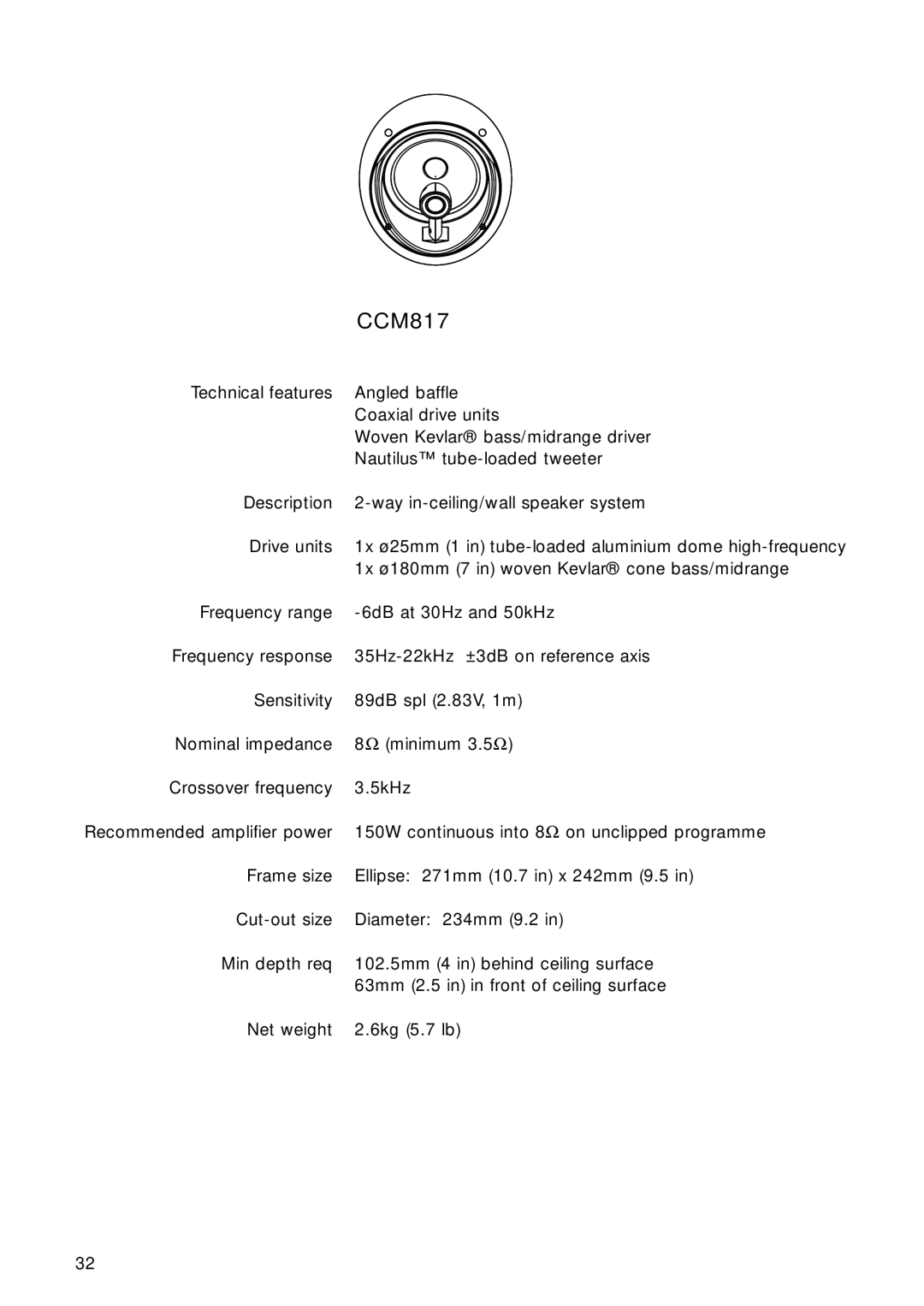 Bowers & Wilkins CCM817 owner manual 