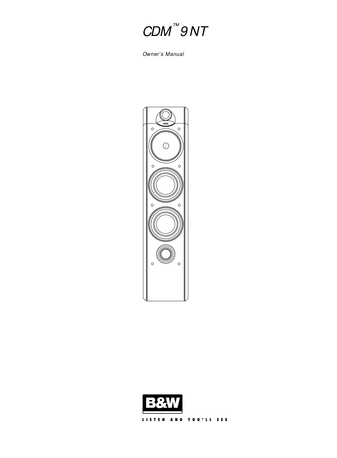 Bowers & Wilkins CDM 9NT owner manual CDM9NT 