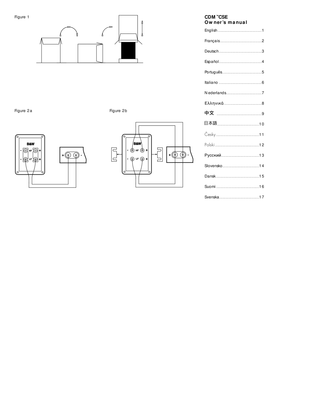 Bowers & Wilkins CDM CSE owner manual Cdmcse 