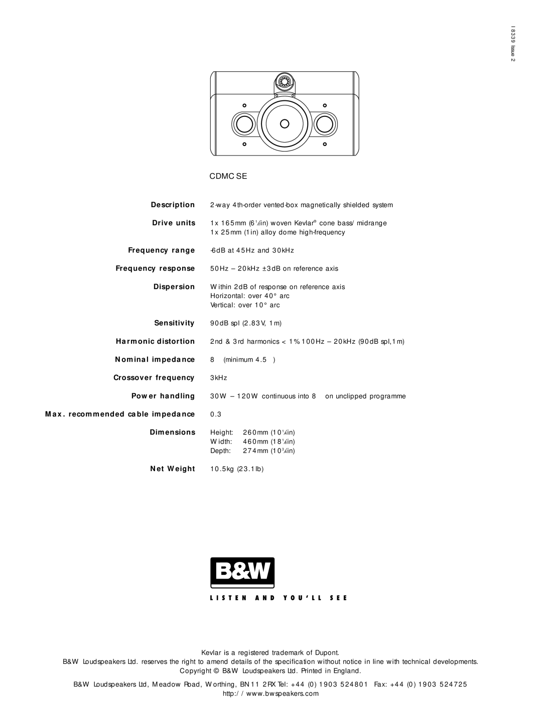 Bowers & Wilkins CDM CSE owner manual Description 