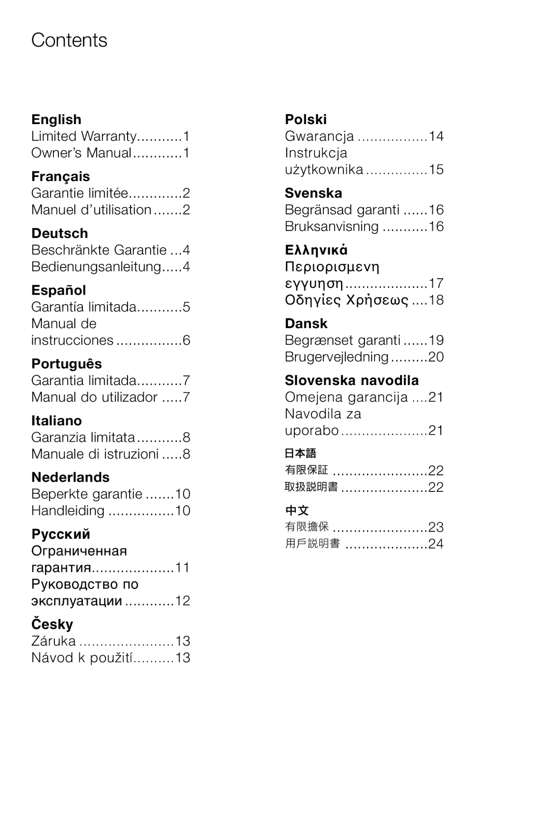 Bowers & Wilkins CM4, CM6 owner manual Contents 