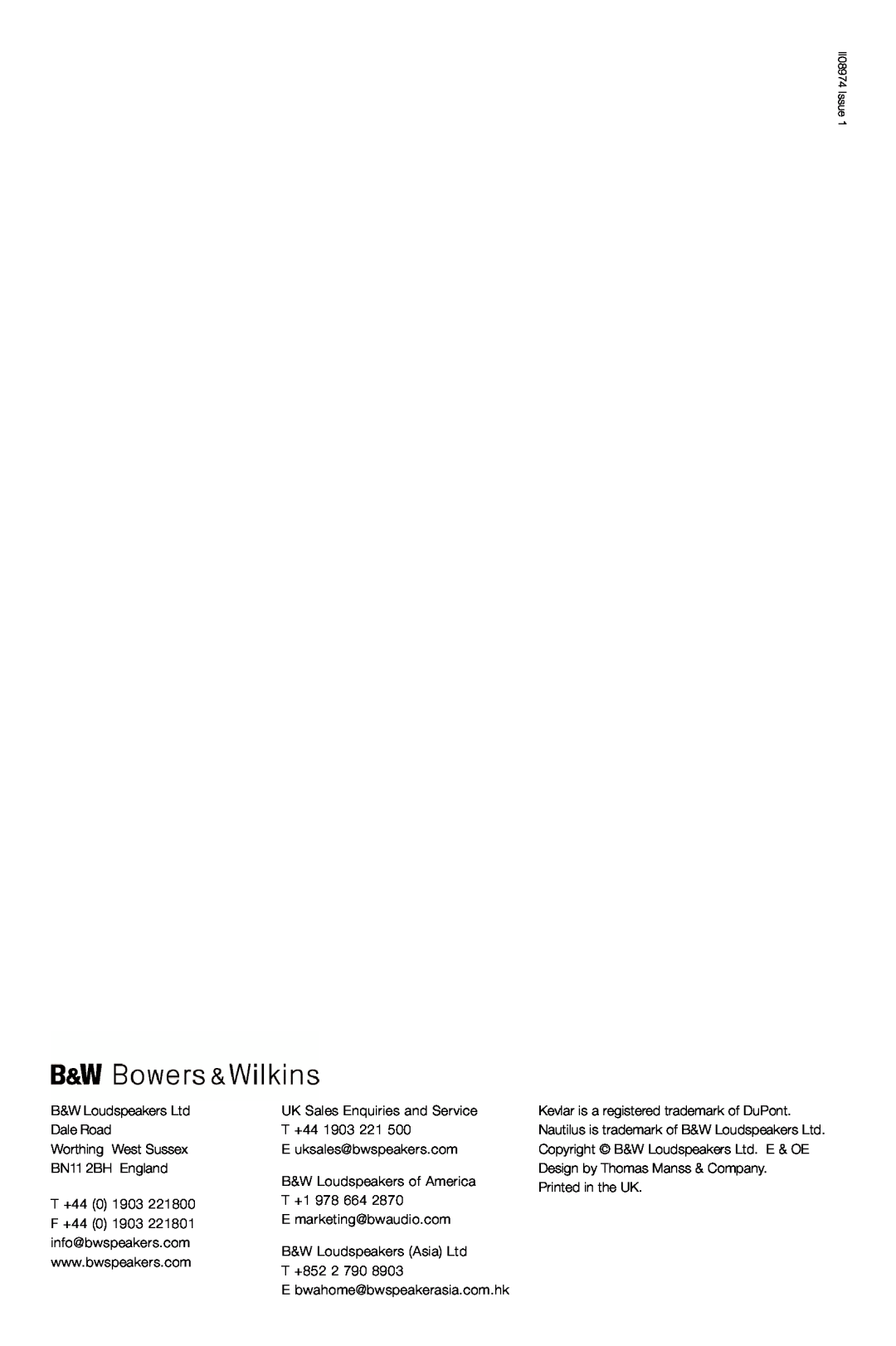 Bowers & Wilkins CM4, CM6 owner manual 