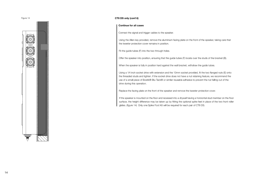 Bowers & Wilkins CT800 installation manual Continue for all cases 