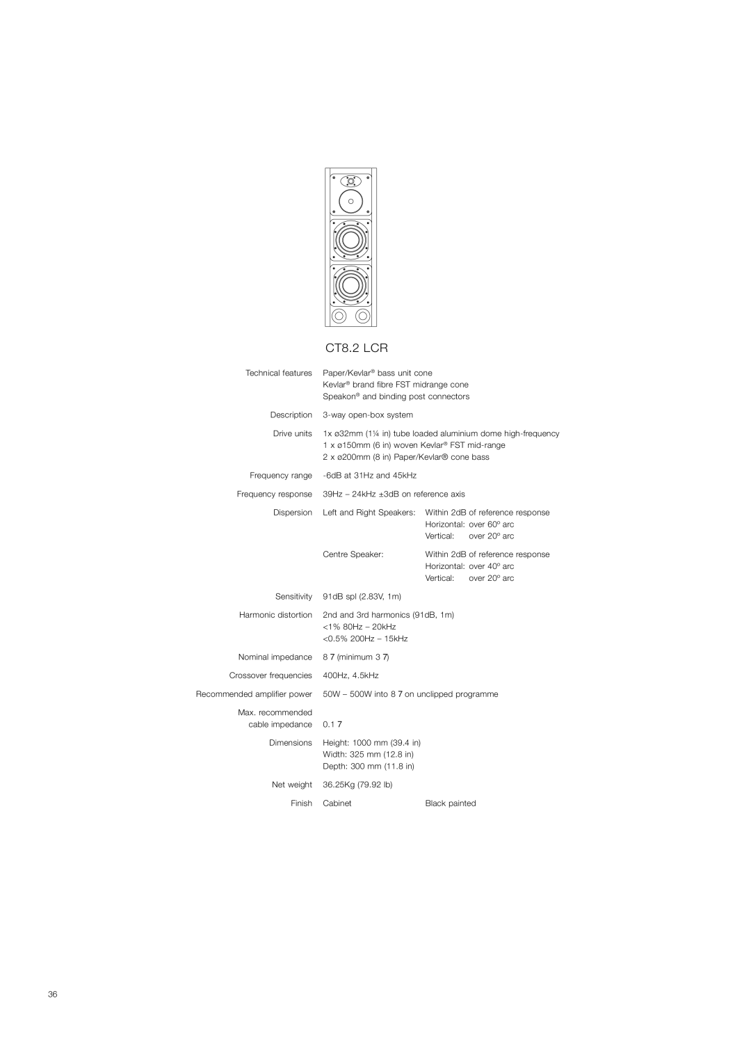 Bowers & Wilkins CT8.2 LCR owner manual 