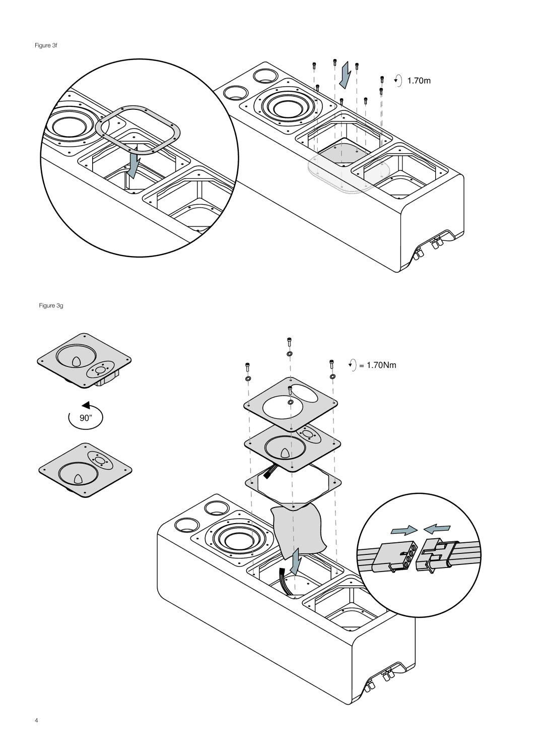 Bowers & Wilkins CT8.2 LCR owner manual = 1.70Nm 90º 