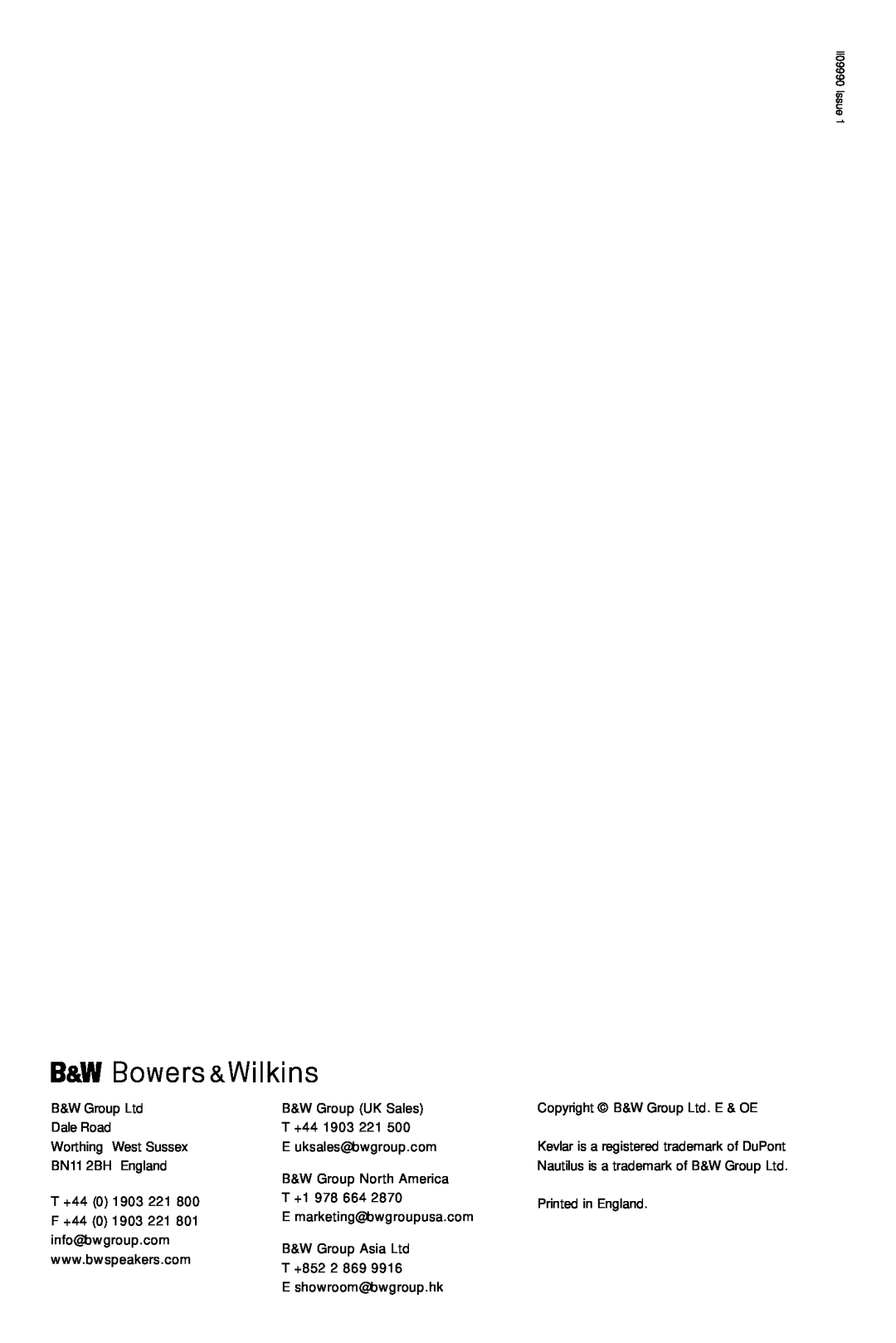 Bowers & Wilkins CWM DS8 owner manual B&W Group Ltd 