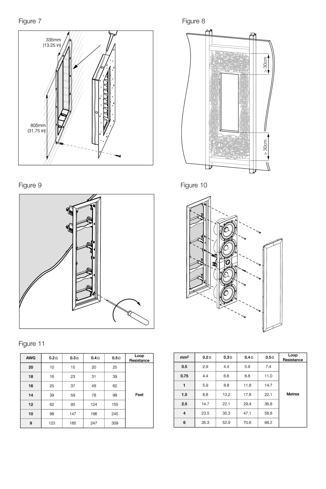 Bowers & Wilkins CWM-LCR8 owner manual 30cm 