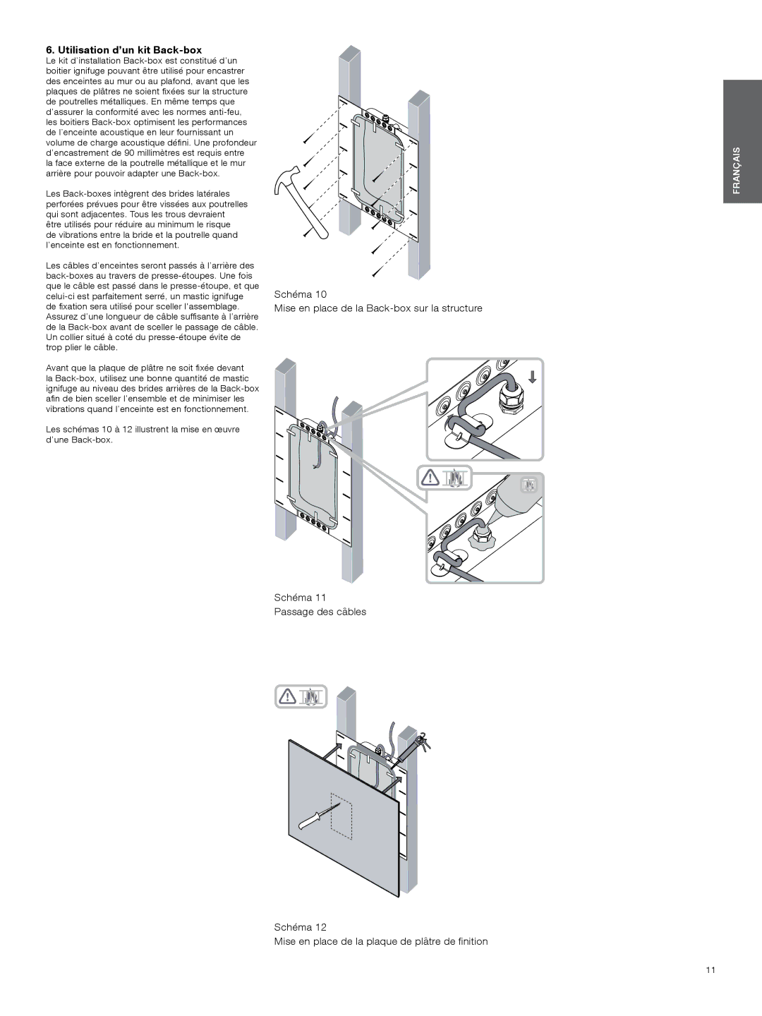 Bowers & Wilkins CWM3 manual Utilisation d’un kit Back-box 