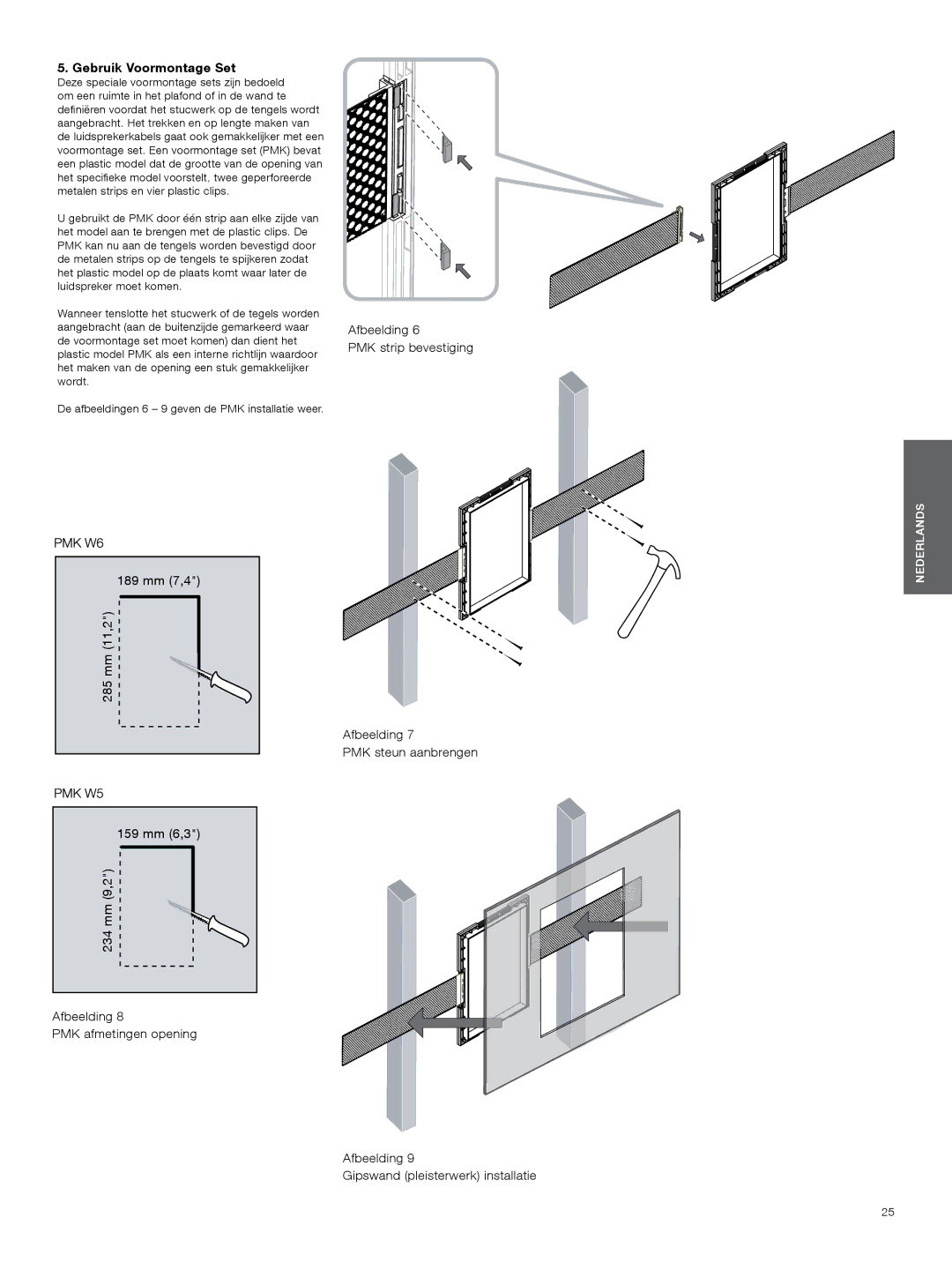 Bowers & Wilkins CWM3 manual Gebruik Voormontage Set 