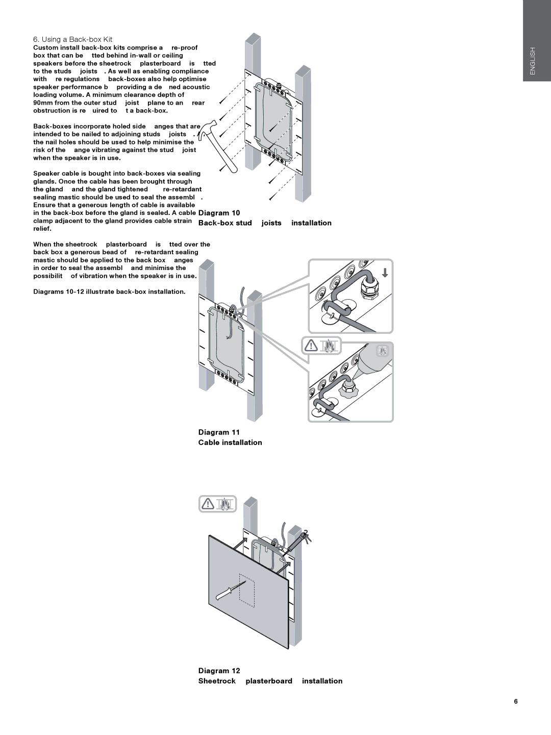 Bowers & Wilkins CWM3 manual Using a Back-box Kit 