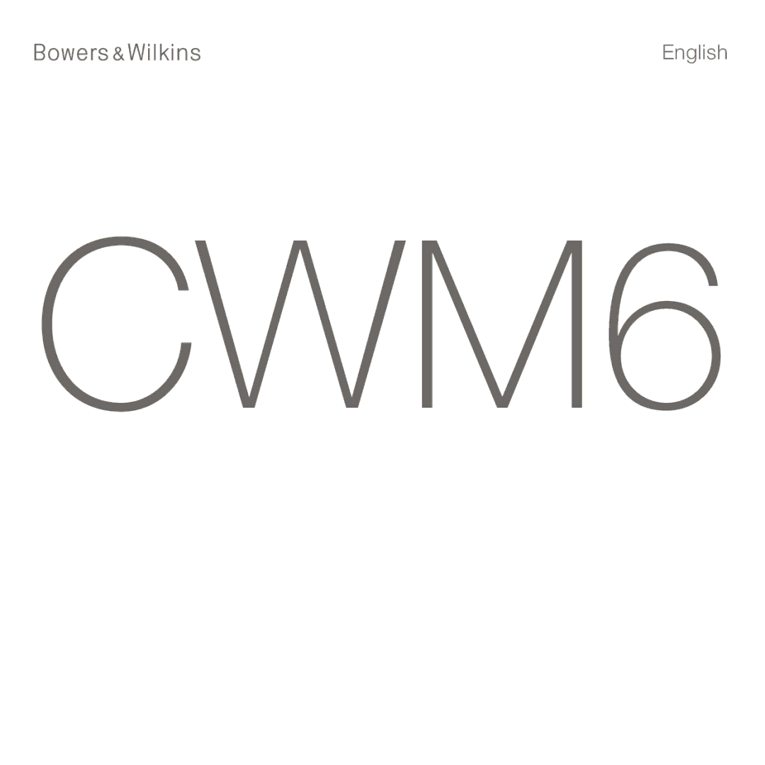 Bowers & Wilkins CWM6 manual 