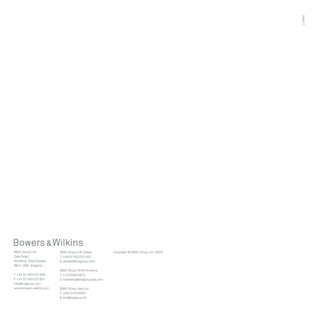 Bowers & Wilkins CWM6 manual 