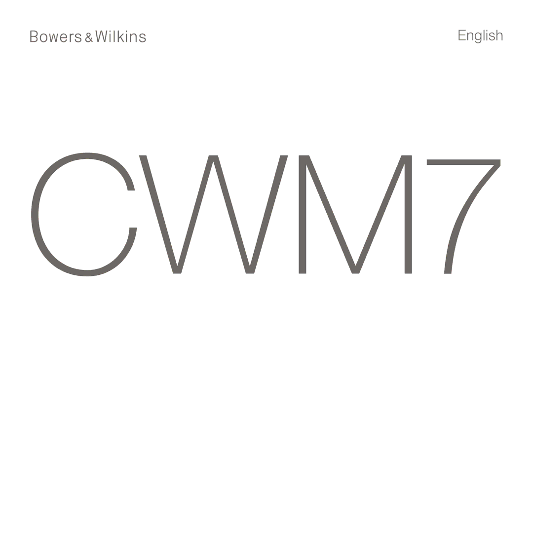 Bowers & Wilkins CWM7 manual 