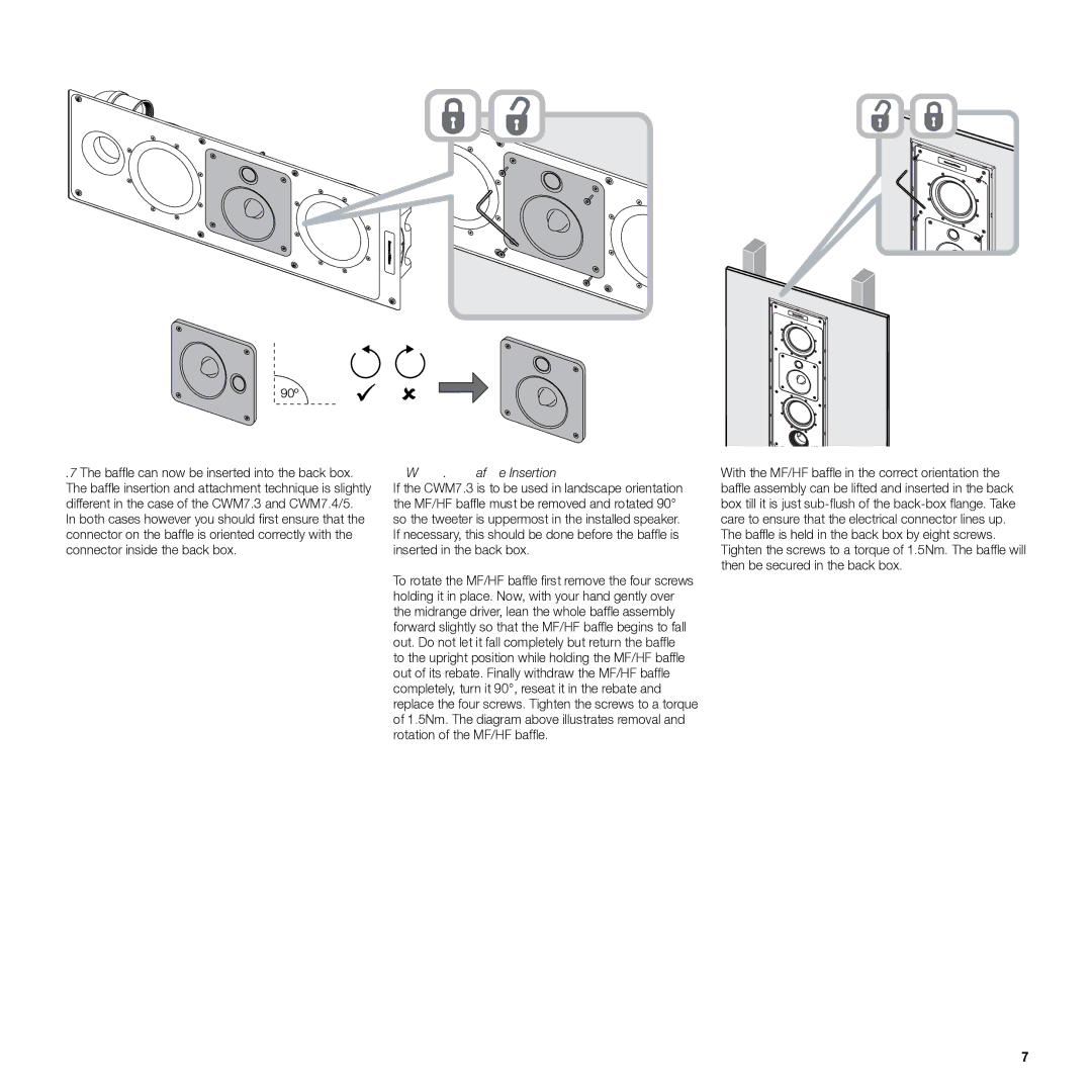 Bowers & Wilkins manual CWM7.3 Baffle Insertion 