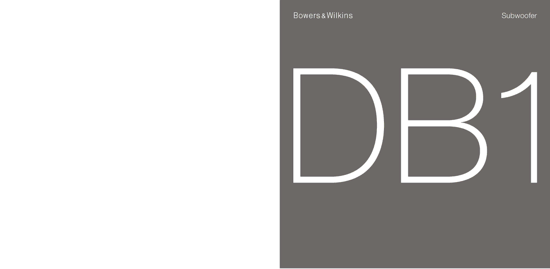 Bowers & Wilkins DB1 manual 