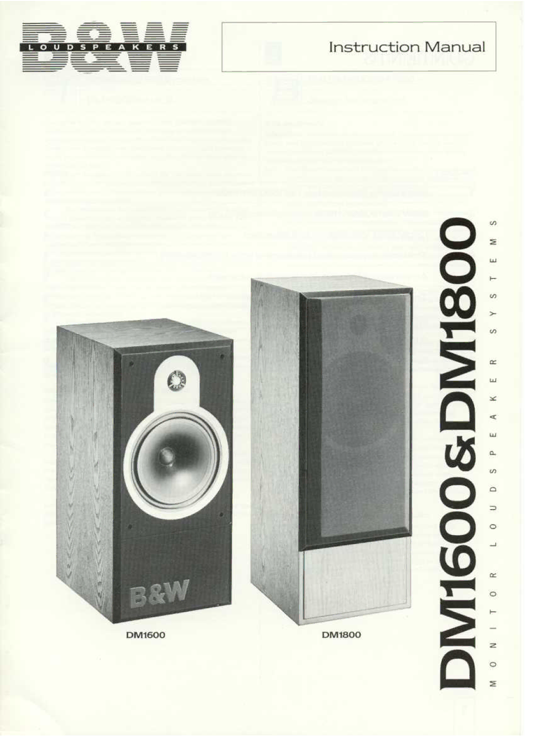 Bowers & Wilkins DM1600, DM1800 manual 