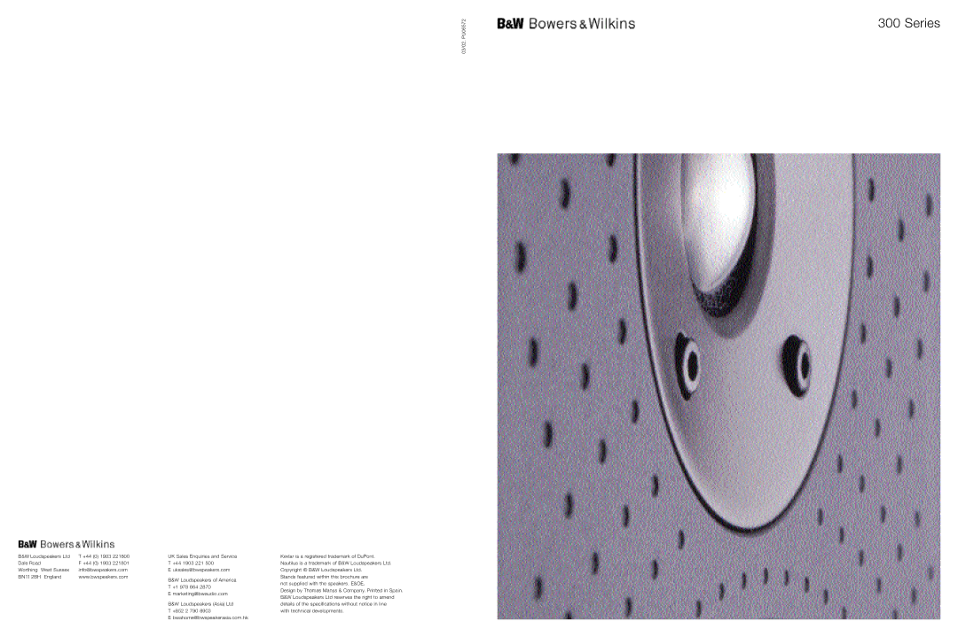 Bowers & Wilkins DM303 brochure Series 