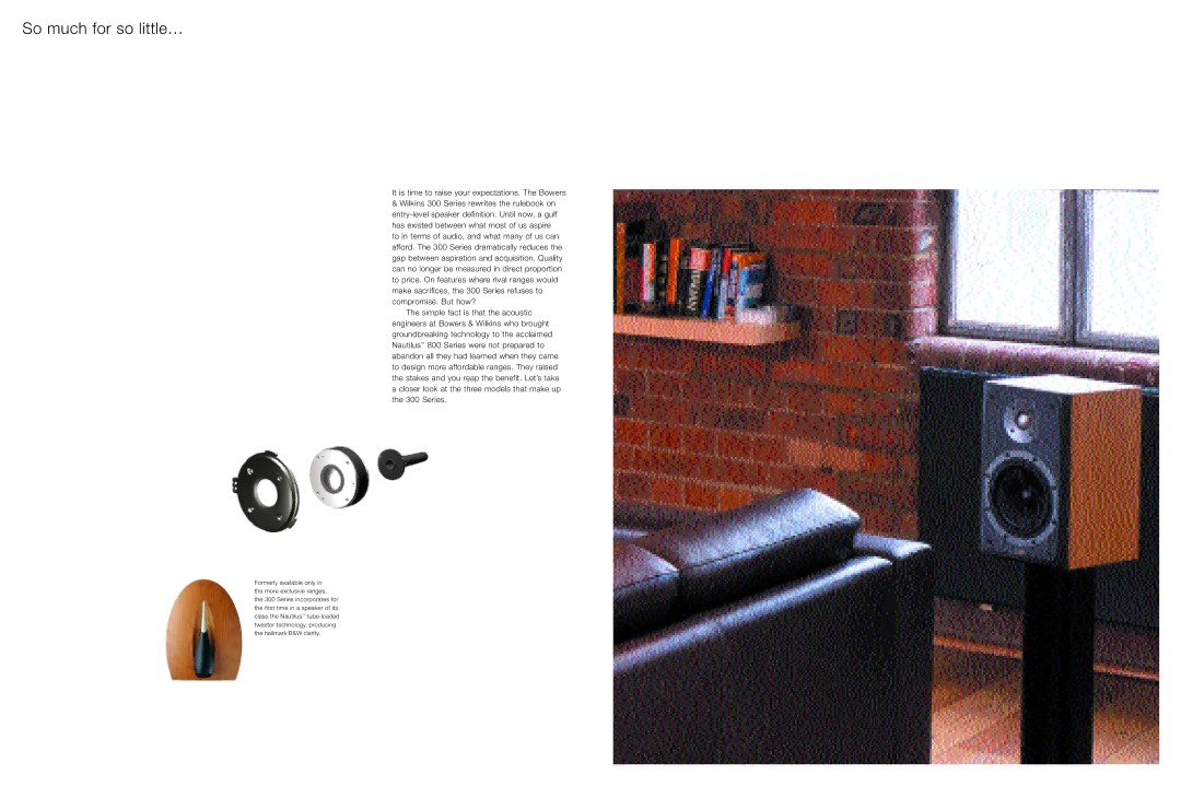 Bowers & Wilkins DM303 brochure So much for so little… 