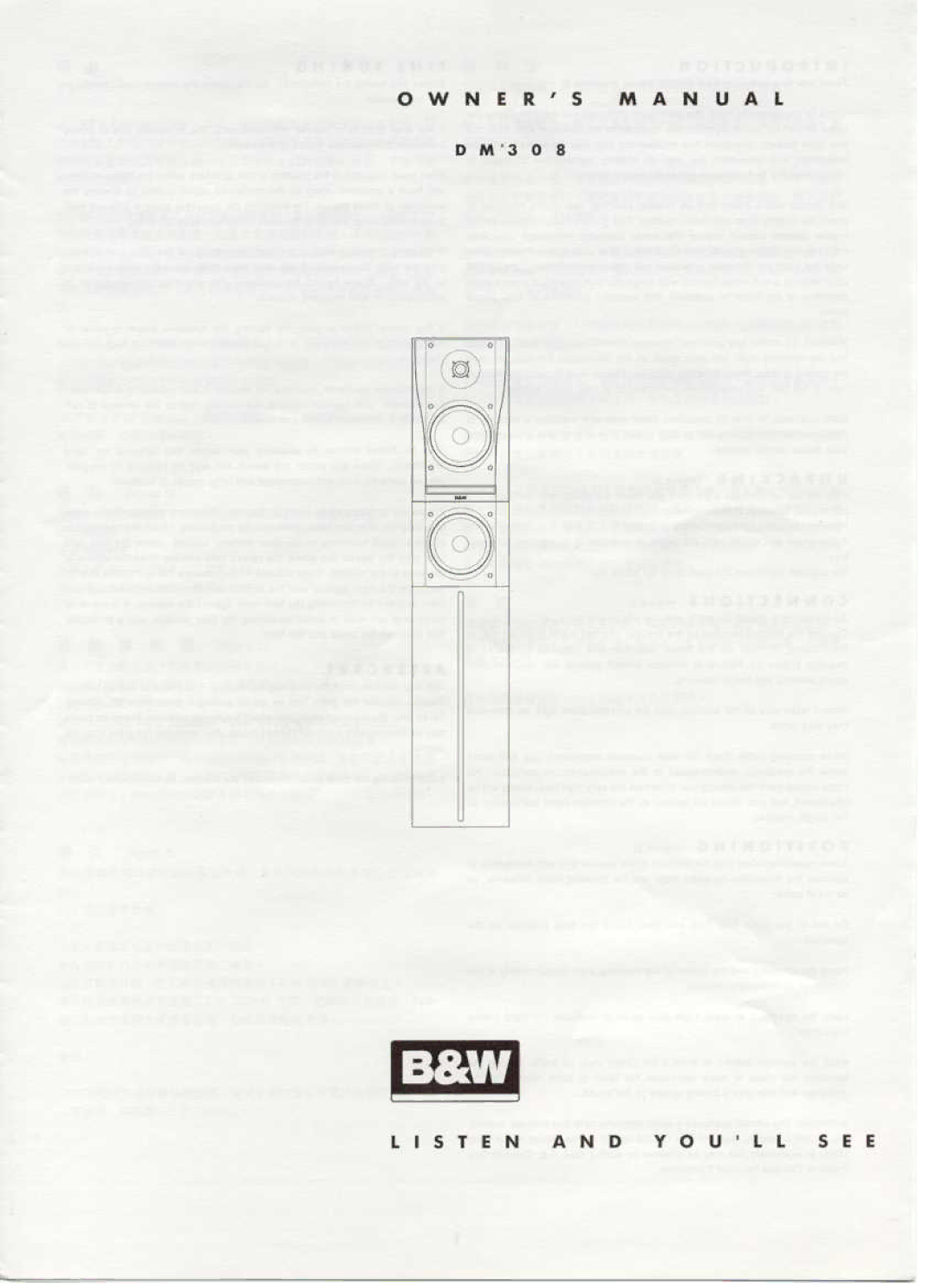 Bowers & Wilkins DM308 manual 