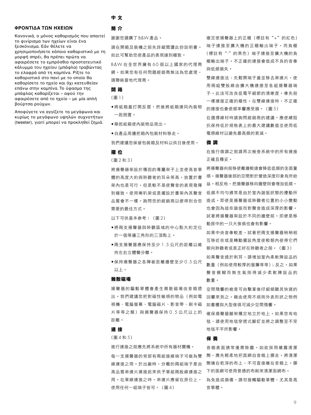 Bowers & Wilkins DM601 S2 owner manual Φρα Των Η 