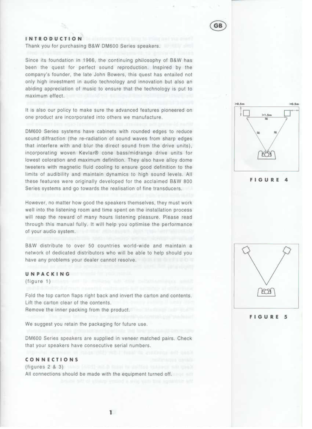 Bowers & Wilkins DM601 manual 