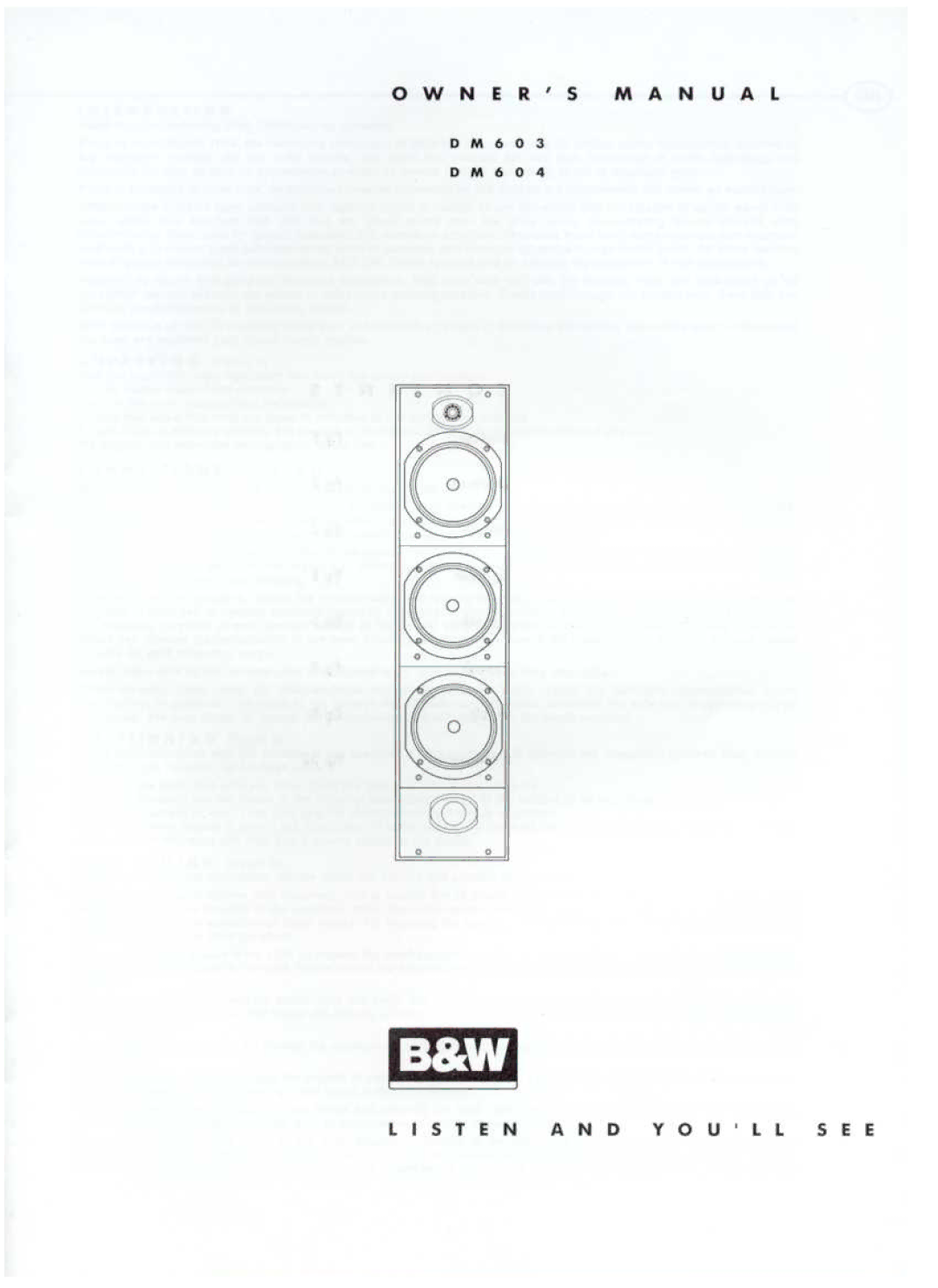 Bowers & Wilkins DM603 manual 