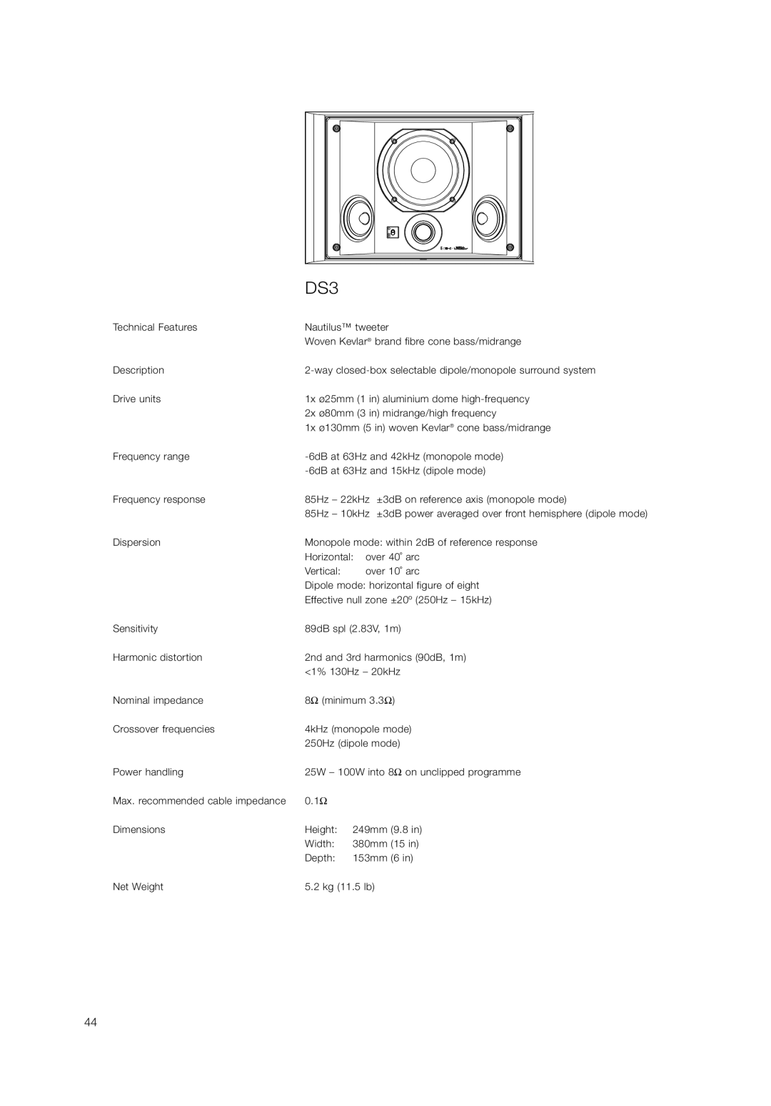 Bowers & Wilkins DS3 owner manual 