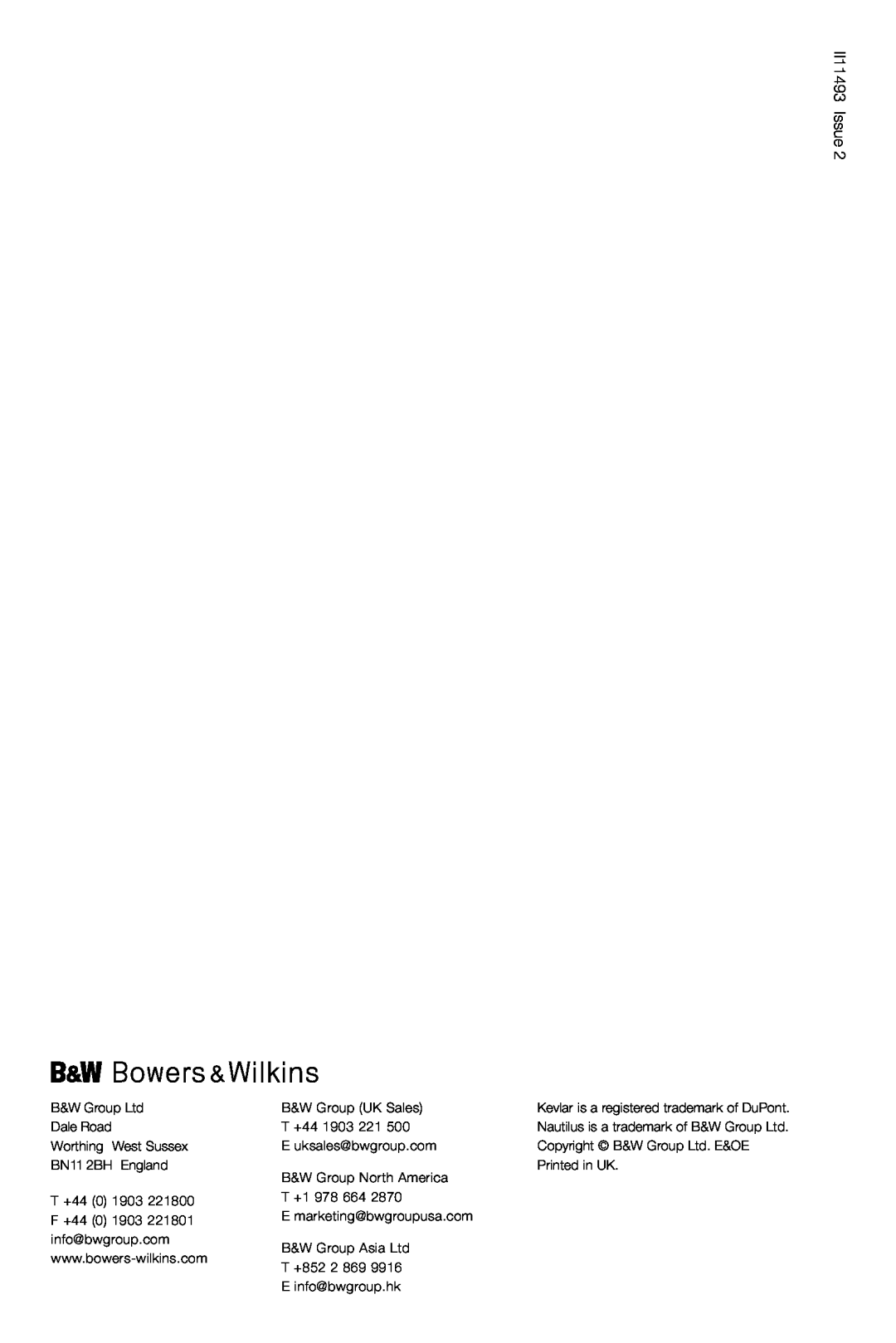 Bowers & Wilkins DS3 owner manual II11493 Issue 
