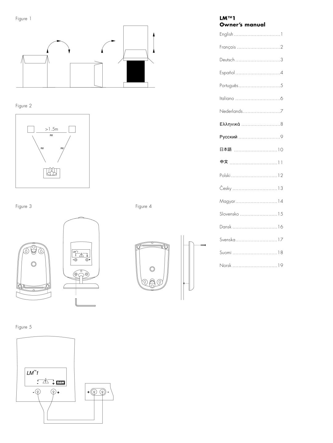 Bowers & Wilkins LM1 owner manual 