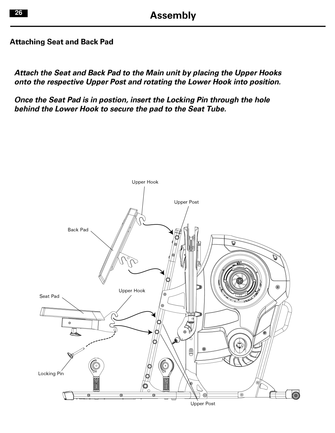 Bowflex 001-7057 manual Attaching Seat and Back Pad 