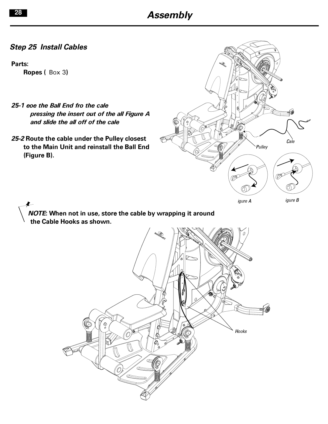 Bowflex 001-7057 manual Install Cables, Figure a Cable 