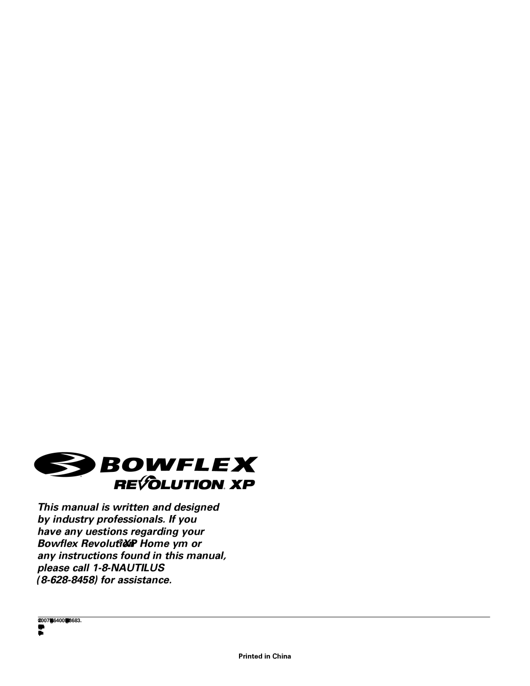 Bowflex 001-7057 manual For assistance 