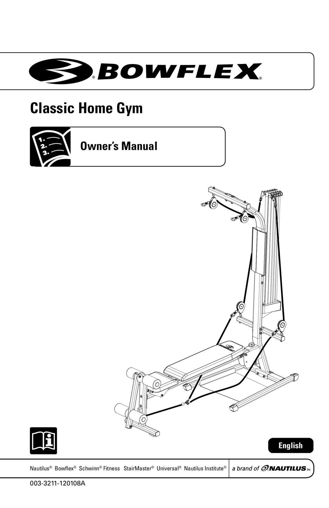 Bowflex 003-3211-120108A manual Classic Home Gym 