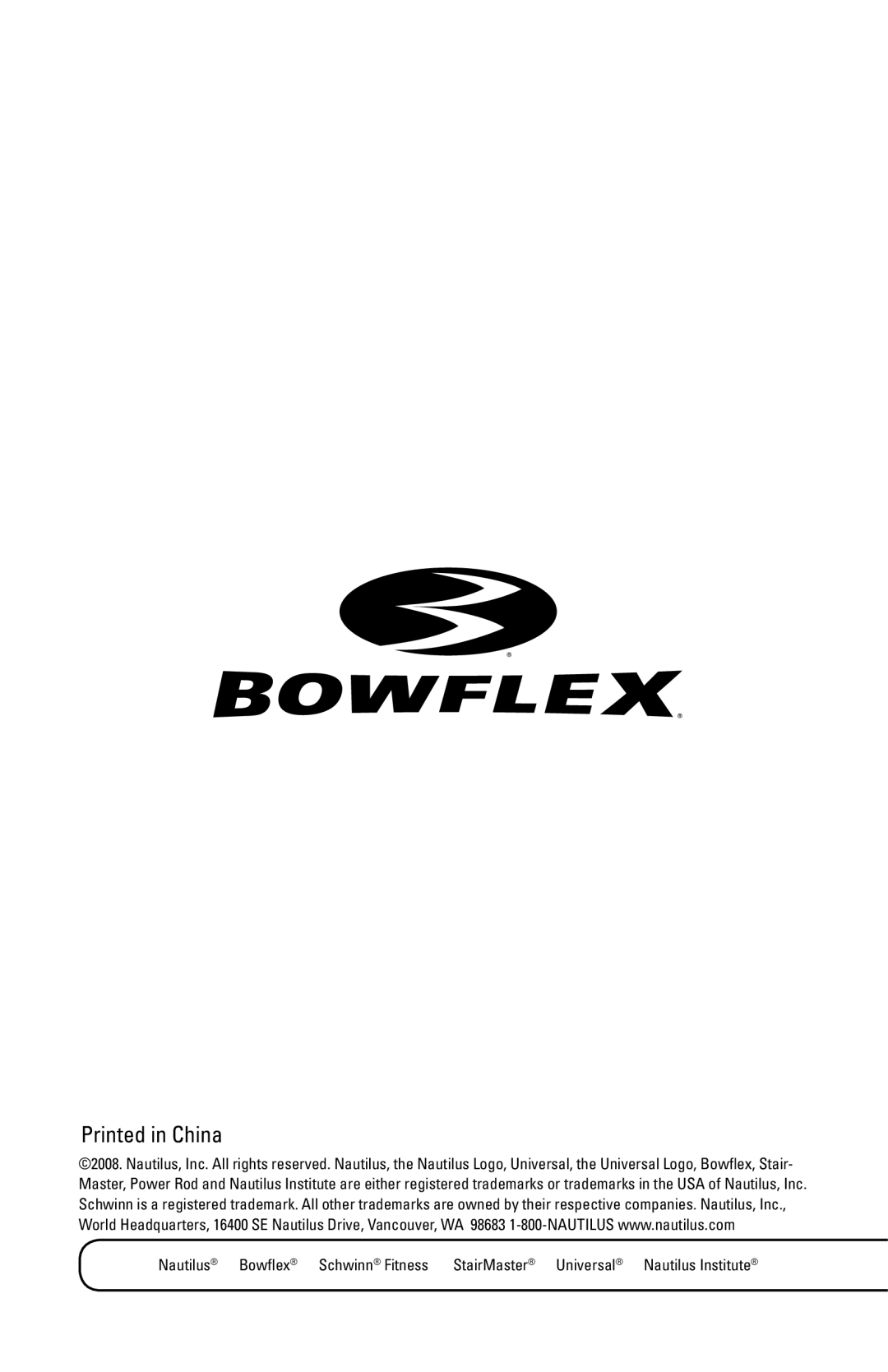 Bowflex 003-3211-120108A manual 