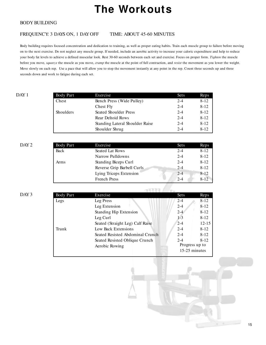 Bowflex 2 manual Body Building 