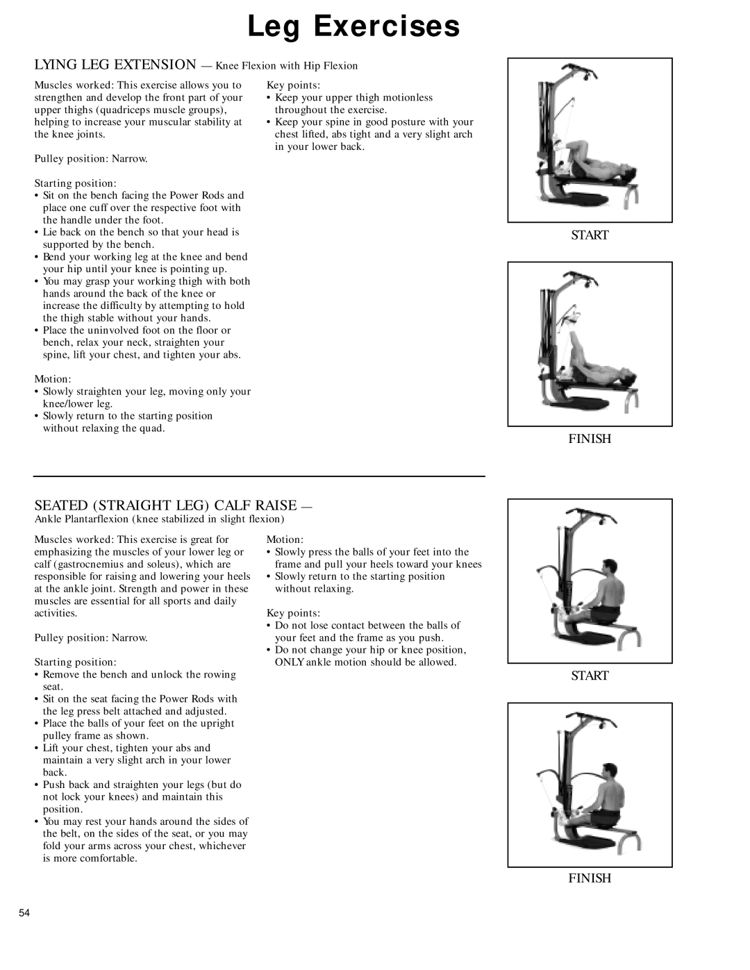 Bowflex 2 manual Seated Straight LEG Calf Raise 