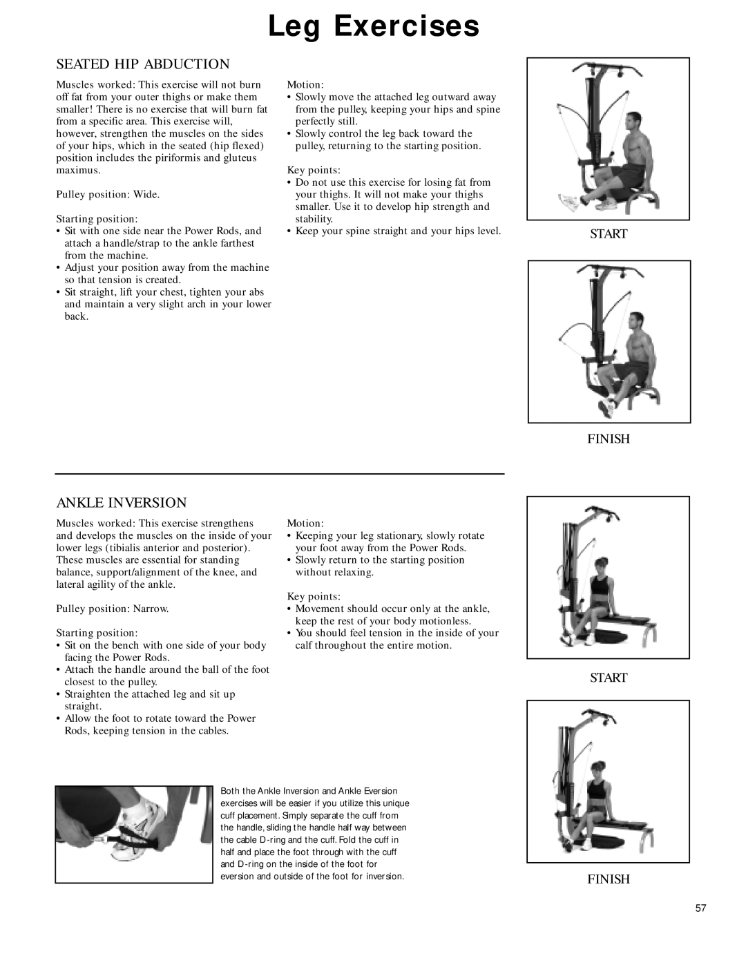 Bowflex 2 manual Seated HIP Abduction, Ankle Inversion 