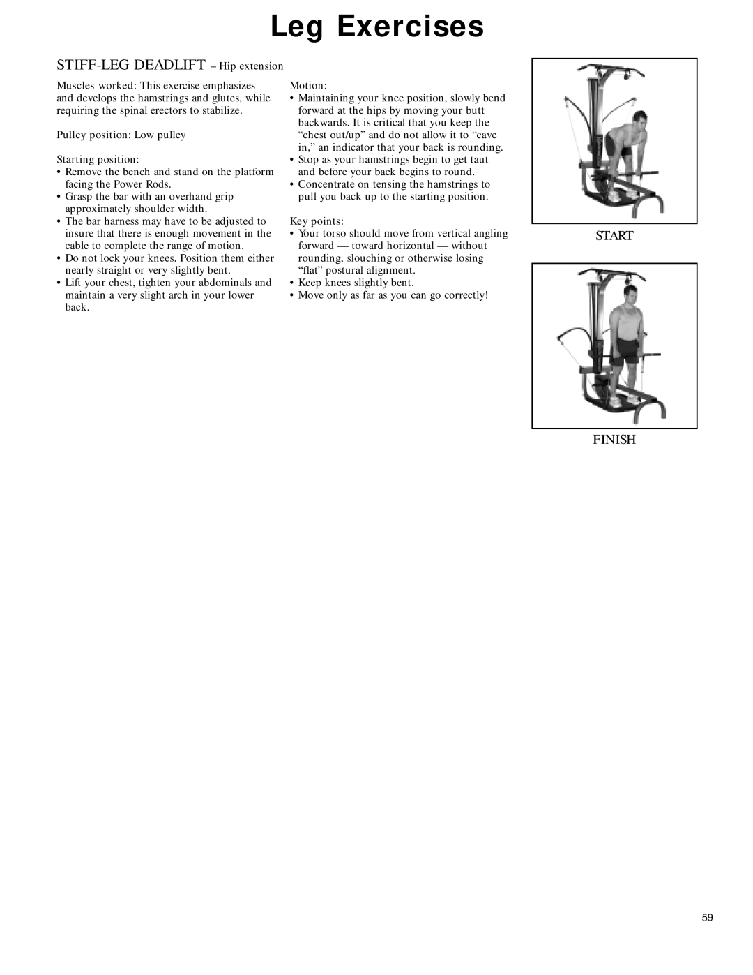 Bowflex 2 manual STIFF-LEG Deadlift Hip extension 