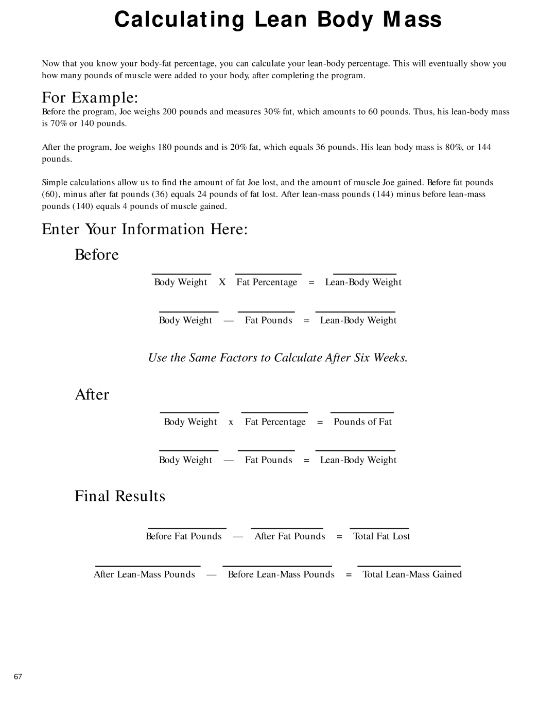 Bowflex 2 manual Calculating Lean Body Mass, For Example 