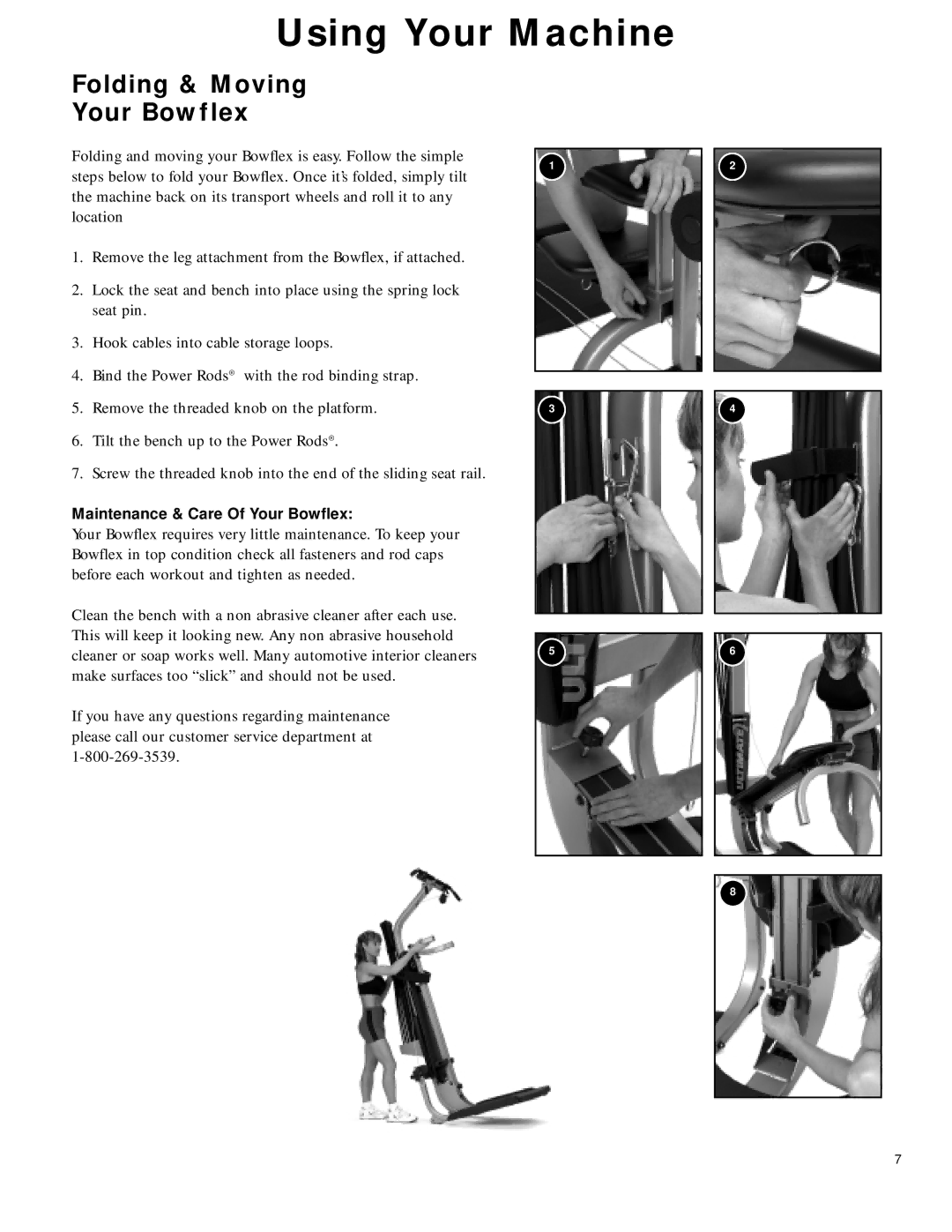 Bowflex 2 manual Folding & Moving Your Bowflex 