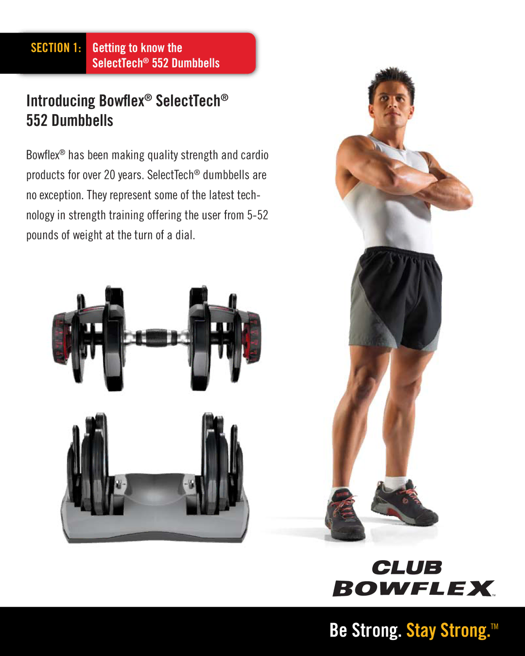 Bowflex manual Introducing Bowflex SelectTech 552 Dumbbells 