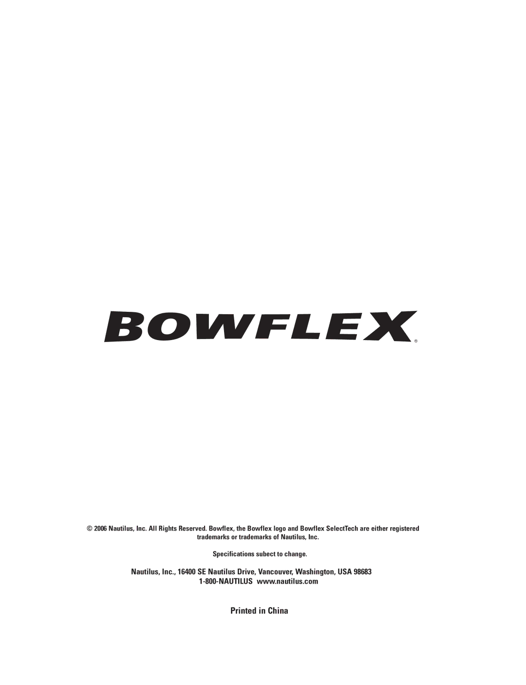 Bowflex BD1090 manual 