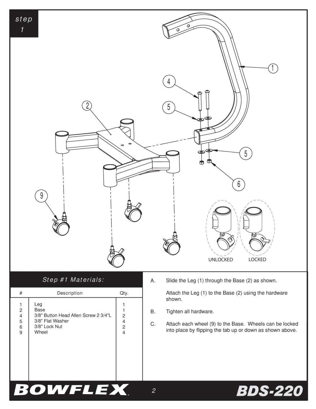 Bowflex manual 2BDS-220 