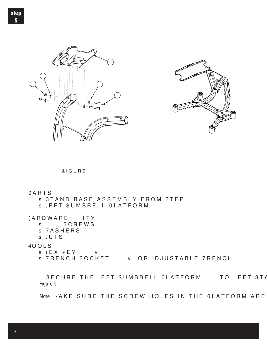 Bowflex BDS1642 manual Stand base assembly from Step Left Dumbbell Platform #5 